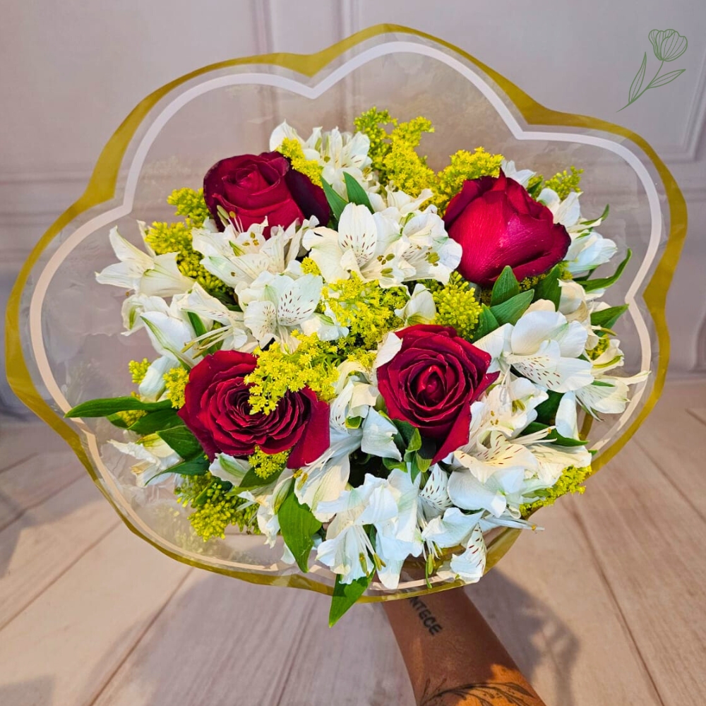 Buqu com 4 Rosas Ref 850